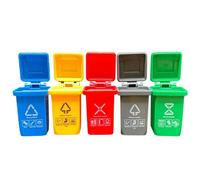 NASSMOSSE 5pcs / Set Mini Garbage Can 1x1, 6 Pouces Couleurs Assorties Jeu Jouet Poubelle Poubelle Interactive Apprentissage des poubelles