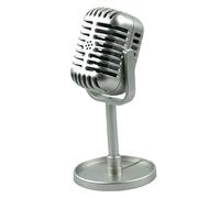 NASSMOSSE Accessoire de Microphone avec Support, Microphone rétro Classique en Plastique, décoration de Table scène Vintage pour Le Tournage Spectacles Danse, Pratique d'utilisation, Argent