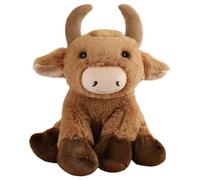 NASSMOSSE Animal en Peluche de Taureau, Taureau en Peluche Doux et câlin de 9 Pouces, Jouets d'animaux Mignons et réalistes pour garçons Filles