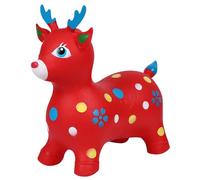 NASSMOSSE Animaux gonflables Mignons de Tout-Bas des Cerfs gonflables roulent sur Un Cheval Gonflable sautant Les Toys de cerf pour l'anniversaire Noël bébé garçons Filles 3+, Rouge