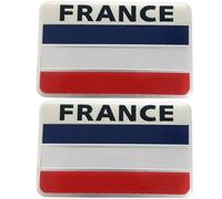 NASSMOSSE Autocollants Français 2PCS 3D National France Drapeau Autocollants De Voiture Autocollants De Logo De Voiture en Métal Autocollants pour Voitures Casque De Moto 3,2x2 Pouces 1