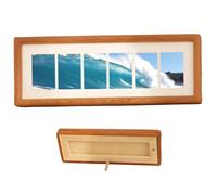 NASSMOSSE Cadre photo en bois de 12, 7 x 33 cm de long, collage avec six ouvertures 3, 8 x 6, 1 cm.