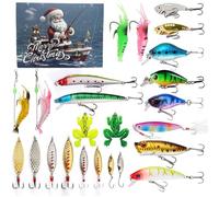 NASSMOSSE Calendrier de l'Avent de la pêche 2024 24 Jours Compte à rebours du Calendrier l'Avent la pêche Comprend Divers Cadeaux Noël d'appâts pour Les Hommes, Les pêcheurs, Les passionnés (style2