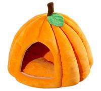 NASSMOSSE Cat Cave Cave Pumpkle Cat Bed fermedled Thermal House Soft Confortable Lits Damppoft Non glissés pour Les Chats intérieurs, S Halloween Decor