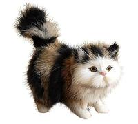 NASSMOSSE Chat réaliste Mignon Debout en Peluche, Fausse Fourrure Artificielle, poupée décorative, Accessoire de Photographie détaillé, + Gris