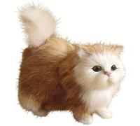 NASSMOSSE Chat réaliste Mignon Debout en Peluche, Fausse Fourrure Artificielle, poupée décorative, Accessoire de Photographie détaillé, Jaune