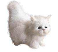NASSMOSSE Chat réaliste Mignon Debout en Peluche, Fausse Fourrure Artificielle, poupée décorative, Accessoire de Photographie détaillé, Blanc