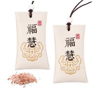 NASSMOSSE Collier de poche de sel spirituel bouddhiste, 2 pièces, traditionnel chinois avec sel l'himalaya