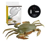 NASSMOSSE Crabe télécommandé à 3 canaux, Jouets réalistes avec Yeux Lumineux, Jouet de Crabe en ABS Robuste et Portable, pour Enfants, Vert