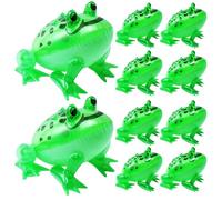 NASSMOSSE Décorations d'anniversaire de Grenouille, 10pcs Grenouille Gonflable, éclairer des Grenouilles réalistes, décorations de fête de Grenouille avec Une Corde élastique 7.9x7.9x3,9 Pouce