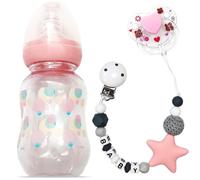 NASSMOSSE Ensemble d'accessoires pour poupée bébé, 3 pièces, biberons, Sucette magnétique, chaîne d'alimentation