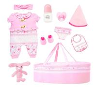 NASSMOSSE Ensemble d'accessoires pour poupée bébé de 18 Pouces, 10 pièces, avec Bouteille de vêtements couffin, Plus