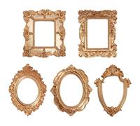 NASSMOSSE Ensemble de 5 Petits Cadres dorés Vintage à Bordure en Relief, Parfaits pour la Maison, l'hôtel ou Le Bureau
