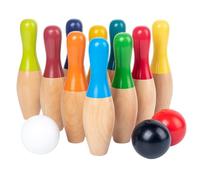 NASSMOSSE Ensemble de Bowling pour Enfants, Ensemble de Bowling pour Enfants, Jeu interactif en Bois pour Les Tout-Petits 2 à 5 Ans, Arc-en-Ciel, 3, 7 LB