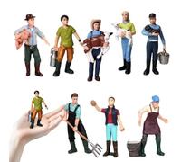 NASSMOSSE Ensemble de Jeu de Ferme avec 8 Figurines d'agriculteurs, Ensemble Ferme Restauration scène réelle avec modèle Figurines Miniatures réalistes DIY pour décoration Bureau, pour garçons e