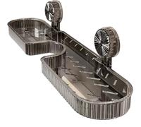 NASSMOSSE Étagère d'évier de Salle de Bain au-Dessus du Robinet, étagère à Ventouse en Plastique pour évier Salle Bain, Contient du Savon, des Bouteilles shampoing, Aucune perceuse requise