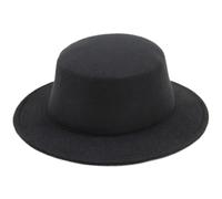 NASSMOSSE Fedora Chapeaux pour femme et homme - Chapeau Panama britannique classique - Large bord plat - Chapeau chaud pour le printemps et l'automne - Noir, Noir , M