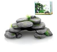 NASSMOSSE Grotte d'aquarium réaliste, Maison de Tortue en résine, Cache de Reptiles avec Plates-Formes pour Tortues, Habitat Poisson Axolotl