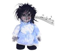 NASSMOSSE Halloween Scary Doll 13.39x7.48 Blue d'hélice Effrayant activé par la Voix (Batterie Non Incluse)