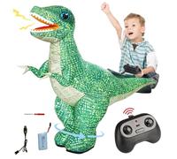 NASSMOSSE Jouet Rechargeable de Rotation réaliste Vert de Dinosaure Gonflable télécommandé à 360 °