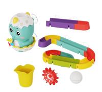 NASSMOSSE Jouets de Bain pour bébé, Toboggan Aquatique Mignon, Jouets de Bain Dinosaure avec Tasse, Piste et balles Bricolage, Toboggan interactif éducatif pour bébé 3 4 5 6 Douche