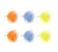 NASSMOSSE Jouets de Chaton 6 pièces, Jouets de Chat Plumes Remplacement pour la tête Jouet drôle d'embuscade colorée Chat interactif Intelligent