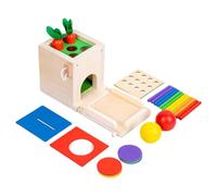 NASSMOSSE Jouets Montessori en Bois 4 en 1, bâtons, Boule de récolte de Carottes, à partir 12 Mois