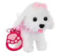 NASSMOSSE Jouets pour Chiens de Marche pour Enfants, Jouet interactif en Peluche pour Chiot, Jouet électronique pour Chien pour noël, pâques, Anniversaire, Blanc
