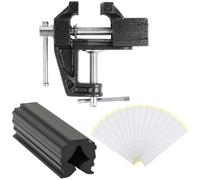 NASSMOSSE Kit de regrippage de Golf, kit Grip Golf 3 pièces Comprenant 15 Rubans adhésifs Double Face (2 x 10), Un étau Table Portable pivotant à 360° et Un Manchon en Caoutchouc