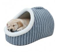 NASSMOSSE Lit Couvert pour Chat, lit Chaud en Peluche pour Chien, avec Tapis Amovible et poignée, Lavable et Doux pour Chiot, Chaton, Petit Animal de Compagnie, 18x12x10 Pouces