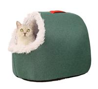 NASSMOSSE Lit Grotte pour Chat, lit Chaud et Doux en Peluche pour Chien avec Coussin Amovible, Fond antidérapant et poignée pour Petits Chiens, Chats pesant 0 à 5 Kg
