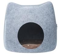 NASSMOSSE Lit pour Chat avec Oreilles Mignonnes, Maison en Feutre Amovible et Lavable avec Fermeture éclair pour Chatons et Petits Animaux