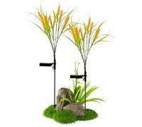 NASSMOSSE Lot de 2 lampes solaires en forme de fleur, étanches IP66 - Lumière de blé lumineuse sur piquet - Décoration extérieure pour jardin, cour, pelouse