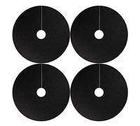 NASSMOSSE Lot de 4 tapis de protection réutilisables en non-tissé pour lutter contre les mauvaises herbes Noir Diamètre extérieur 41,9 cm