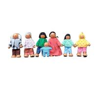 NASSMOSSE Maison de poupée de Simulation en Bois, 7 pièces, Jouet Figurine à Pose réglable pour Filles et Tout-Petits
