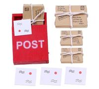 NASSMOSSE Mini boîte aux Lettres Miniature en Bois, 1 Ensemble, Jouet, Accessoires de Maison de poupées, Meubles Maison poupées, Mini Colis et enveloppes