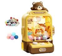 NASSMOSSE Mini Machine à Pince pour Enfants, à Piles, Distributeur Automatique Bear Home avec 10 poupées et 10 Jouets, Jouets de Noël Mignons pour Enfants