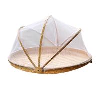 NASSMOSSE Panier de Fruits en Bambou de 11 Pouces 11 Pouces avec Couverture Gaze en Filet