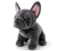 NASSMOSSE Peluche Bouledogue français réaliste de 22, 1 cm - Chiot Doux et Mignon en Peluche pour garçons et Filles