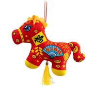 NASSMOSSE Peluche Cheval année du Cheval 2026, décorations du Nouvel an Chinois, Figurine Mascotte Mignonne de 11 cm à Suspendre, pour la décoration intérieure et extérieure