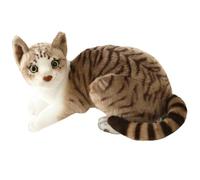 NASSMOSSE Peluche de Chat 10 Pouces, Posture couchée réaliste, Chat Chinois Li Hua, Animal en Peluche, Doux pour la Peau, poupée Respirante, en Coton câlin