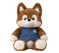 NASSMOSSE Peluches de Course, Animal en Peluche Husky Anti-Stress, Compagnon Doux et Confortable pour garçons, Filles, Enfants en Bas âge, Marron