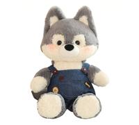NASSMOSSE Peluches de Course, Animal en Peluche Husky Anti-Stress, Compagnon Doux et Confortable pour garçons, Filles, Enfants, Tout-Petits, Gris