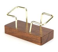 NASSMOSSE Porte-cartes de visite de bureau en bois avec support en métal