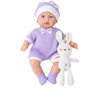 NASSMOSSE Poupée bébé 12 Pouces, articulations Mobiles Mignonnes, Ensemble de poupée Lavable avec vêtements et Jouet Lapin, Compagnon éducatif pour Les Tout-Petits Filles, Violet