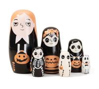 NASSMOSSE Poupées gigognes 5 pièces, poupées gigognes Russes d'halloween en Bois, Mini Figurines d'halloween