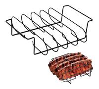 NASSMOSSE Rack de côtes antiadhésive en Acier en Carbone pour Fumer et Griller, Rack de côtes Robuste pour Les Accessoires de Fumeurs extérieurs