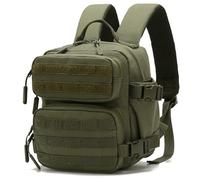 NASSMOSSE Sac à dos 9L pour hommes et femmes, mini sac à dos de randonnée multi-suspension de capacité avec poche pour bouteille pour salle sport, camping, escalade, sports plein air, vert armée