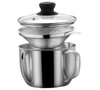 NASSMOSSE Séparateur de Graisse en Acier Inoxydable, Filtre à Graisse, libération inférieure, Double Bec de Cuisson