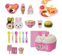 NASSMOSSE Simulation de Pudding Snack, Jeu de Simulation Nourriture, Ensemble Jouets avec Mallette Rangement, Jeu interactif pour Enfants Filles